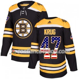 Adidas Maillot de Hockey Boston Bruins Torey Krug 47 2017-2018 Noir USA Flag Fashion Authentic - Homme